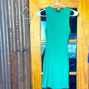 Naked Wardrobe Green Midi Dress